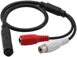 BUCIER High Sensitive Microphone, Mini Audio Pickup for CCTV Security Camera, with Power Cord and Audio Cable