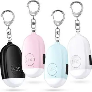 4 Pieces Personal Security Alarm Keychain 130 dB Safety Alarm Self Siren Song Keychain with USB Rechargeable LED Flashlight for Women Kids Children Elders Men 4 Pieces Personal Security Alarm Keychain 130 dB Safety Alarm Self Siren Song Keychain with USB Rechargeable LED Flashlight for Women Kids Children Elders Men