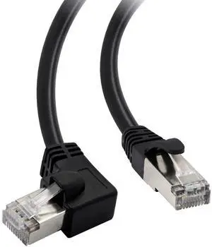BUCIER Cat5 Ethernet Cable,RJ45 Male to Male 90 Degree Internet Network LAN Cable Patch Cord for PC, Router, Modem, Printer, Xbox, PS4-1.5FT (Angle Right)