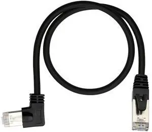 BUCIER Cat6 Ethernet Cable 1.5 ft,90 Degree RJ45 Male to RJ45 Male Internet Extension Cable for PC, Router, Modem, Printer, Xbox, PS4(Angle Right)