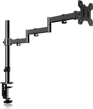 Pholiten Single Long Monitor Stand, 13 to 32 inch Computer Monitor Desk Mount, Extra Long Adjustable Monitor Arm, VESA Stand for 1 Screen, Max VESA 100x100, Single Monitor Mount, Long Monitor Arm