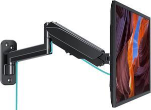 MOUNT PRO Single Monitor Wall Mount for 13 to 32 Inch Computer Screens, Gas Spring Wall Monitor Arm Holds Up to 17.6lbs, Full Motion Adjustable Wall Monitor Mount, VESA Mount 75x75, 100x100,Black