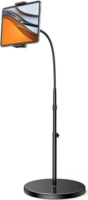 Tablet Floor Stand - Gooseneck Swivel Holder Mount with Adjustable Height & 10.6lb Stable Base, Compatible iPad Mini Air Pro 12.9/9.7, Galaxy Tab, Kindle, Cell Phones (4.7''-13'')