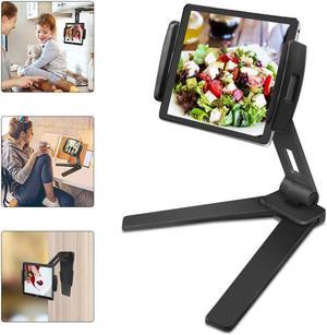 Kitchen Tablet Holder Wall Hanging Mount Cabinet Desktop Stand - Lazy Bracket Adjustable Tablet PC Samrtphone Recipe Kitchen Bracket for 4inch to 13.9inch Tablet Nintendo Switch (Black)