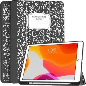 Soke Case for iPad 9th Generation 2021/8th Gen 2020/7th Gen 2019 with Pencil Holder - Premium Shockproof Case with Soft TPU Back Cover & Auto Sleep/Wake for iPad 10.2 Inch, Book Black Soke Case for iPad 9th Generation 2021/8th Gen 2020/7th Gen 2019 with Pencil Holder - Premium Shockproof Case with Soft TPU Back Cover & Auto Sleep/Wake for iPad 10.2 Inch, Book Black