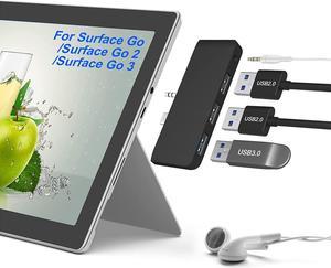 Surface GO/GO 2/GO 3 Hub Docking Station, 4 in 2 Surface Go Adapter with 2X USB 2.0 Ports, 1x USB 3.0 Port(5Gbps) & 3.5mm Audio/Microphone/Headset Jack,Combo Accessories for Microsoft Surface GO/2/3