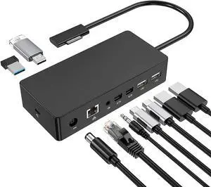 Surface Dock, Surface Pro Docking Station with 90W Power Supply Compatible with Surface Pro11/10/9/ 8/X/7/6/4/3, Surface Laptop 4/3/2/go, Surface Laptop, Surface Book2,Surface Book,Surface Go