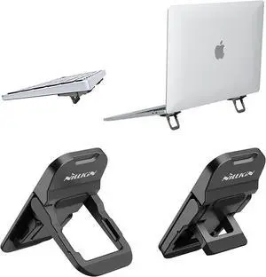 Portable Laptop Stand with 3 Adjustable Angles Flip Keyboard Riser Feet for Most Keyboards Computer Keyboard Stand for Desktop MacBook HP and Other 10-17 Inches Laptop Feet Riser Black