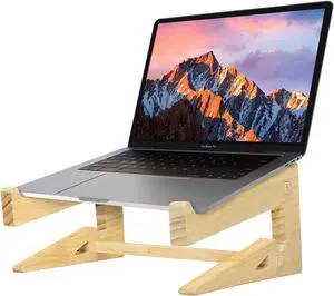 Wooden Laptop Stand,Vertical Laptop Stand for Desk,Wood Notebook Holder Mount Stand Compatible with MacBook Air Mac Pro, Chromebook, HP, DELL, Acer, Toshiba, Surface, Lenovo etc