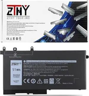 ZTHY 51Wh 93FTF Laptop Battery Replacement for Dell Latitude 5280 5480 5580 5590 5490 5288 5290 5290 5488 5495 E5280 E5480 E5580 E5490 E5590 E5480 E5290 E5591 Precision 15 3520 3530 D4CMT 451-BBZT