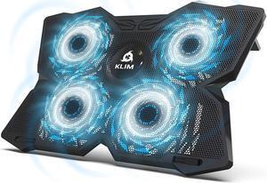 KLIM Wind Laptop Cooling Pad - More Than 500,000 Units Sold - New 2024 - Powerful Rapid Action Laptop Cooler - Laptop Stand with 4 Cooling Fans - 2 USB Ports - PC Mac PS5 PS4 Xbox One - Diamond