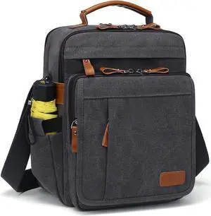 ESTARER Mens Medium Messenger Bag for 13.3'' laptop, Water-resistant Vertical 12.9'' Shoulder Bag Tablet Carry Case