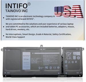 INTIFO 53Wh H5CKD Laptop Battery Compatible with Dell Latitude 3410 3510 Vostro 5300 5301 5401 5402 5501 5502 Inspiron 5408 5409 5508 5509 5400 5406 7405 7300 7306 7500 7506 2in1 Silver Notebook JK6Y6