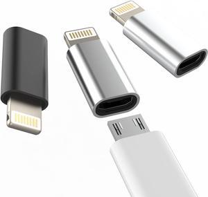 Micro USB to Lightning Adapter3 PackFast Charging Data Transmission Converter Micro USB Female Cable to Lightning Male Connector Compatible for Apple Iphone 13 12 11 Pro Max Mini Xr Xs X 8 7 6 Ipad