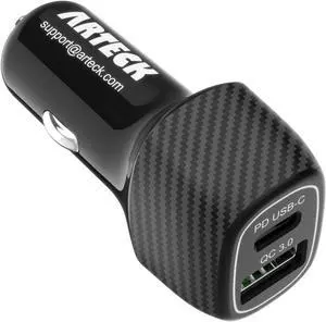 Car Charger, Arteck 40W/8A PD USB-C/Quick Charge 3.0 USB Port Adapter with 2 Port, Compatible with iPhone 15 15 Pro 14 Plus 14 Pro Max13 12 11 SE Xs X, iPad, Samsung Galaxy Note Other Smartphone