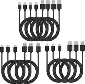 USB C Cable Bulk 10-Pack 3ft Type C Phone Charger Lot Black
