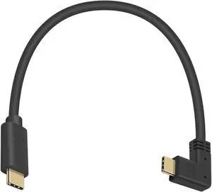 P USB C to USB C Cable 1feet, USB 3.1 USB C Right Angle Cable, 60W PD 90 Degree USB C Cable, Short Type C to Type C Cable 10Gbps USB C Charger Cable for Samsung Galaxy S20, MacBook Pro