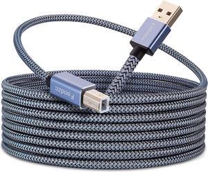 Printer Cable 25 ft Long USB Printer Cord 2.0 Type A Male to B Male Printer Scanner Cord High Speed Compatible with HP Canon Dell Epson Lexmark Xerox Samsung and More 8m
