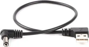 USB to Barrel Cable USB to 5.5mm/2.1mm Angled 5V DC Power Cable (Right Angled