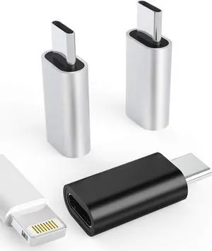 3Pack Lightning Female to USB-C Male Adapter Type Charging for iPhone 11 iPad Pro Samsung Galaxy S20 Note 10 LG V50 HTC U12 Nexus 5X 6P Pixel 4 - Universal Compatibility