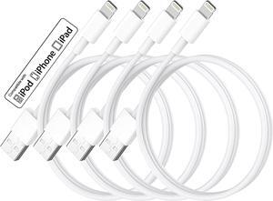 for iPhone Charger Cable 3ft 4Pack for Lightning to USB Charging Cord 3Foot for Apple for iPhone 14 Pro Max/14/13/12/11/XR/Xs/X/8/7/6 for iPad/Air/Mini White Fast Phone Charge 3 feet