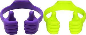 HONSKY Thumbs-Up Phone Stand for Tablets, E-Readers and Smart Phones Green/Purple 2 Count HONSKY Thumbs-Up Phone Stand for Tablets, E-Readers and Smart Phones Green/Purple 2 Count