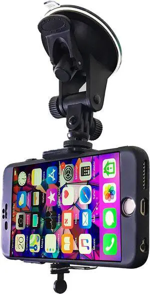 Car Phone Mount - Cell Phone Holder for Car Windshield Compatible with iPhone X XS Max XR 8 Plus 7 Plus 6S Plus 6 Plus SE Samsung Galaxy S9 S8 S8 Plus Note 8 S7 S6 S5 Google Pixel XL by