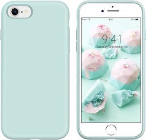 iPhone SE 2022 Case,iPhone SE 2020 Case,iPhone 8 Case,iPhone 7 Case Slim Liquid Silicone Soft Rubber Protective Girls Women Phone Cover for iPhone SE 3rd/2nd Generation/8/7,Pastel Summer Mint