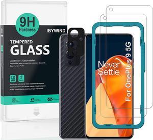 Ibywind Screen Protector For OnePlus 9 5G,with 2Pcs Tempered Glass,1Pc Camera Lens Protector,1Pc Backing Carbon Fiber Film [Fingerprint Reader,Easy to install], Welcome to consult