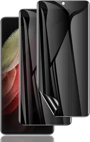 [2 Pack] Galaxy S21 Ultra Privacy Screen Protector, Anti-Spy Full Adhesive Coverage Film TPU Screen Protector for Samsung Galaxy S21 Ultra, [Ultrasonic Fingerprint Compatible] Easy Installation Frame