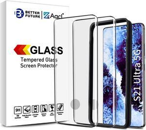 AACL Screen Protector for Samsung Galaxy S21 Ultra 5G,6.8 Inch,Curved Tempered Glass,Compatible with Ultrasonic Fingerprint Scanner,2 Pack,Black, Welcome to consult