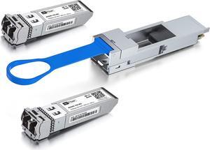 2 Pack 10GBase-SR Module with QSA Adapter, 10G Multimode SFP+ LC Transceiver, 40G QSFP to 10G SFP+ Converter Module for Cisco CVR-QSFP-SFP10G and More Devices, All-Metal housing