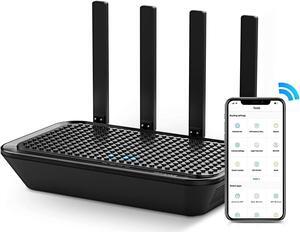 WiFi Router- AC2100 Dual-Band Smart Wi-Fi Router Upgrades to 2033 Mbps (5G) High-speed, Features MU-MIMO, 4 Gigabit LAN Ports, ONE SSID, Parental Control, Lifetime Internet Security for Video & Gaming
