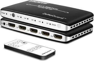 4 Port 4 x 1 HDMI Switch with PIP (Picture in Picture)and IR Wireless Remote Control, HDMI Switcher Hub Port Switches for PS4 Xbox Apple TV Fire Stick Blu-Ray Player (ZW410)