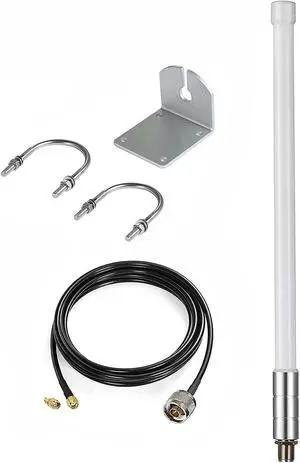 Waterproof 8dBi Long Range Cellular Ultra Distance LoRa Gateway Antenna Omni-Directional Glass Fiber LoRaWan 915MHz Antenna with 5M/16.4FT Cable for Helium RAK Hotspot HNT Finestra Miner Mining