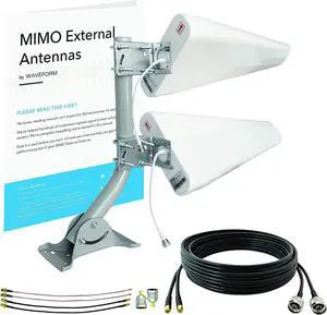 Waveform 2x2 MIMO Antenna: Legacy Log Periodic | for 4G/5G Routers & Gateways | T-Mobile, Verizon, AT&T | Complete Kit w/ 30 Cables & Adapters