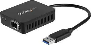 StarTech.com USB 3.0 to Fiber Optic Converter - Compact USB to Open SFP Adapter - USB to Gigabit Network Adapter - USB 3.0 Fiber Adapter Multi Mode(MMF)/Single Mode Fiber(SMF) Compatible (US1GA30SFP)