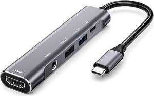 USB C to HDMI Adapter Dex Dock for Galaxy S23/S22/S21/Note20/TabS8/S7,Type-c hub with 3.5mm Audio Jack,4K HDMI,USB3.0,PD 60W,Adapter for iPad Air 4/5,iPad Mini 6,iPad Pro 2020/2018