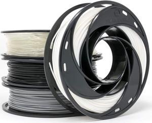 Gizmo Dorks PLA Filament for 3D Printers 3mm (2.85mm) 200g, 4 Color Pack - Black, Grey, Transparent, White