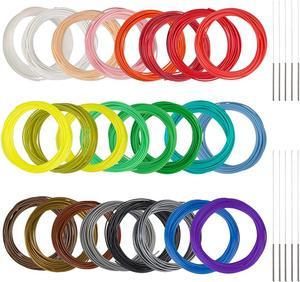 3D Pen/3D Printer Filament,1.75mm PLA Filament with Cleaning Needles, findTop 24 Colors PLA Filament Refills (10 Feet for Each Color) and 3D Pen/Printer Cleaning Needles (10 Pieces)