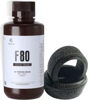 RESIONE 3D Printer Resin, F80 Elastic Resin 405nm UV-Curing Resin with High Elongation at Break High Resilience Photopolymer Resin for LCD DLP MSLA 3D Printing (Black, 1000g)