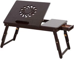 Natural Laptop Table Overbed Desk Tabletop Food Tray Hospital PC Over Bed Stand