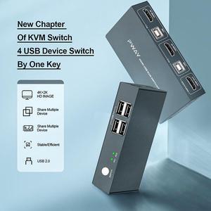 KVM Switch 2 Port 4K*2K@30Hz USB Switch KVM VGA Switcher Splitter Box for Keyboard Mouse KVM Switch  VGA