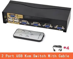 4 Port USB Kvm Switch VGA Splitter Schalter Adapter Drucker Verbinden Tastatur Maus 4 Computer Verwenden 1 Monitor with cable