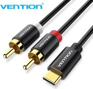 Vention 1.6ft/0.5m USB Type C to 2 RCA Audio Cable Type-C RCA cable 2rca Jack USB-C Audio Line for Xiaomi LG Phone Home Theater Amplifier DVD TV Speaker