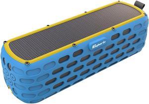 Cyboris T6 Solar Power Bluetooth Speaker Stereo Bass 20W Wireless Speakers for Camping Riding climbing Outdoor Waterproof Support Lighting/Micro SD Card/MIC/AuX-Blue
