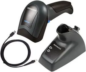 Datalogic Barcode Scanner Wireless Handheld 2D Bar Code Reader USB Cable Kit QM2430-BK-433K1 with Base