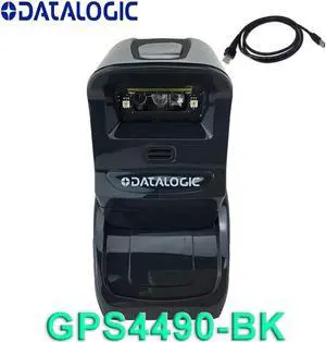 Datalogic Barcode Scanner 2D/1D QR Code Reader with USB Cable and Adjustable Stand Gryphon GPS4490-BK