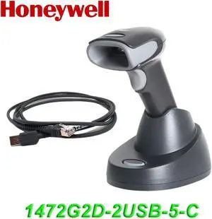 Honeywell 2D Barcode Scanner Voyager 1472G2D-2USB-5-C Area-Imaging Handheld Code Reader with Base and USB Cable