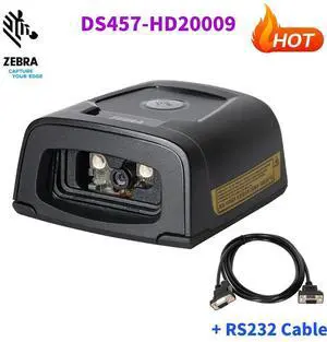 Ze,bra DS457-HD20009 Fixed 2D Fixed Mount Barco,de Scann,er Reader With RS232 Cable